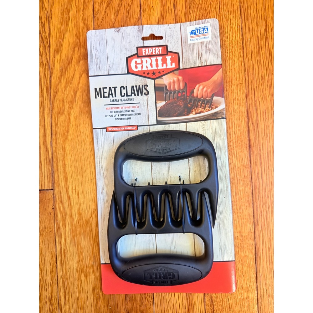Expert Grill Meat Claws Black Heat Resistant Shredding Lifting BBQ Tools 2 Pack